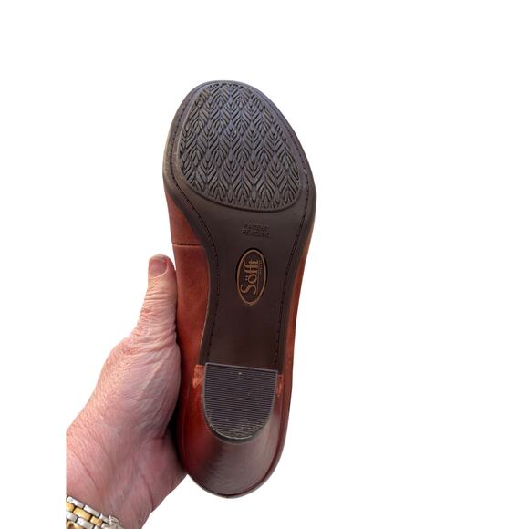 Söfft SF0073000 Leslie Leather Mary Jane Pumps Size 8M retro cork brown - Picture 9 of 12